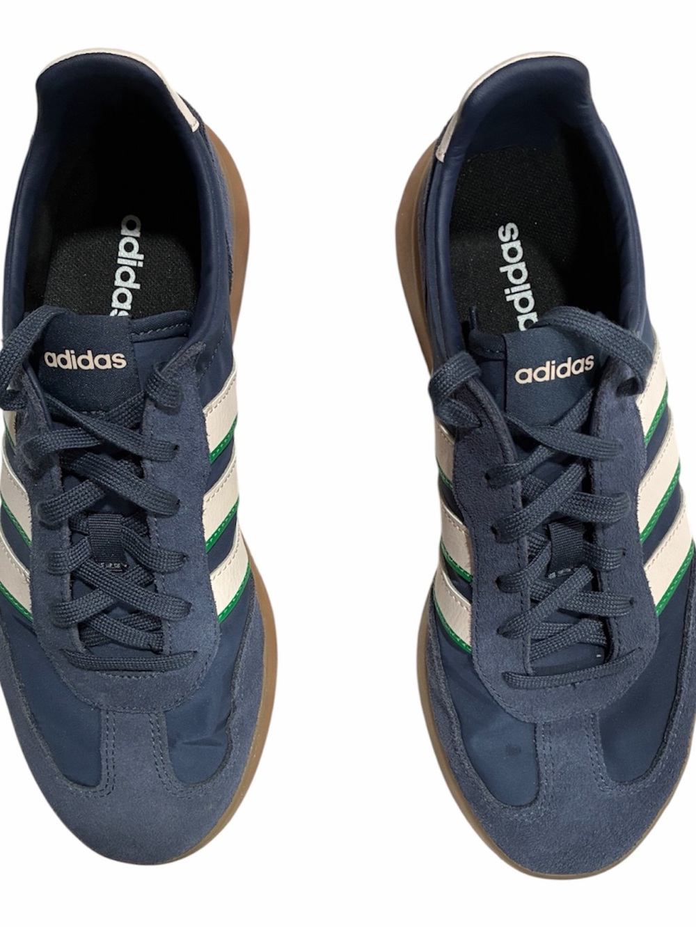 Adidas Barreda Decode Navy Sneakers with White & Green Stripes